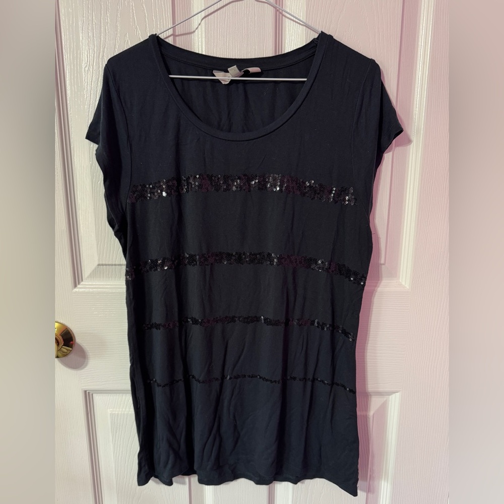 Chic Sequin Short Sleeve Top